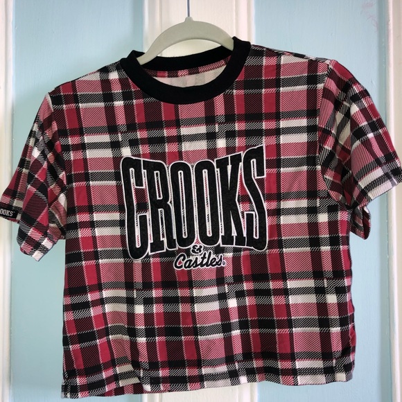 Crooks & Castles Tops - Cute Plaid Crop Tee❤️